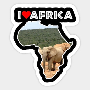 I Love Africa Elephant Herd Sticker